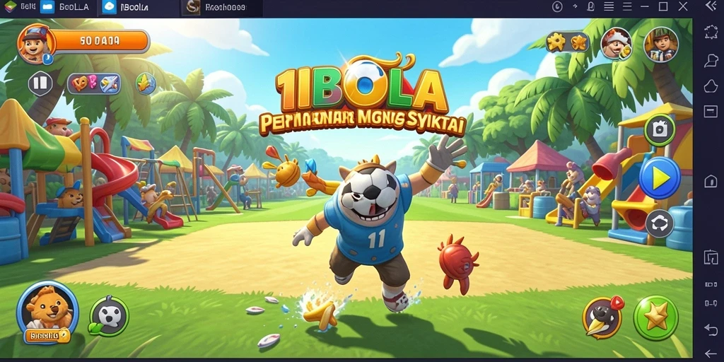 Tampilan gameplay 11BOLA yang penuh warna dan menarik.