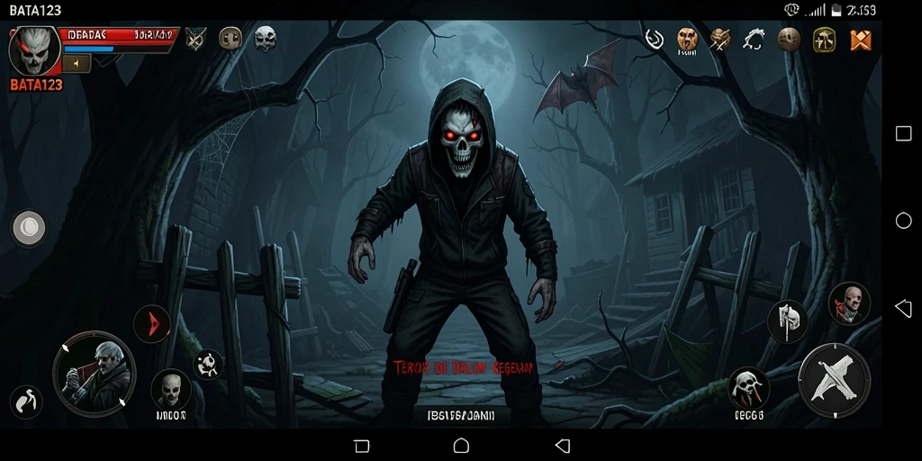 Screenshot gameplay BATA123 dengan suasana horor mencekam.