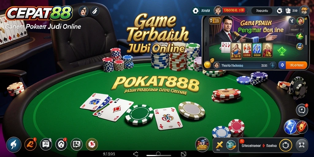 Tampilan gameplay seru di CEPAT88 saat bermain Poker.