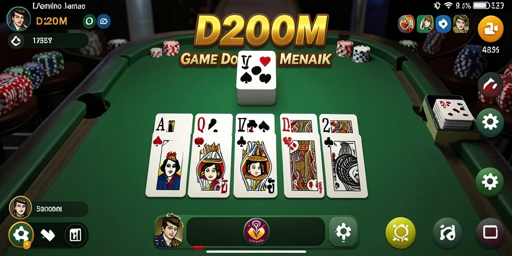 Tampilan permainan Domino yang seru dan interaktif di D200M.