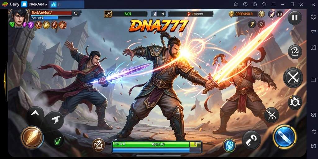 Gameplay seru di DNA777 dengan ciri khas pertarungan penuh aksi.