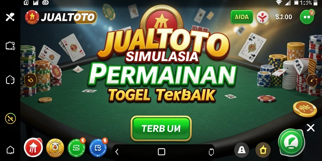 Tampilan utama gameplay <strong>JUALTOTO</strong> dengan suasana simulasi togel yang menyenangkan.