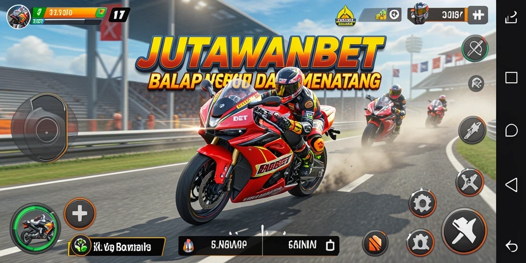 Gameplay JUTAWANBET yang seru dengan balapan motor cepat.