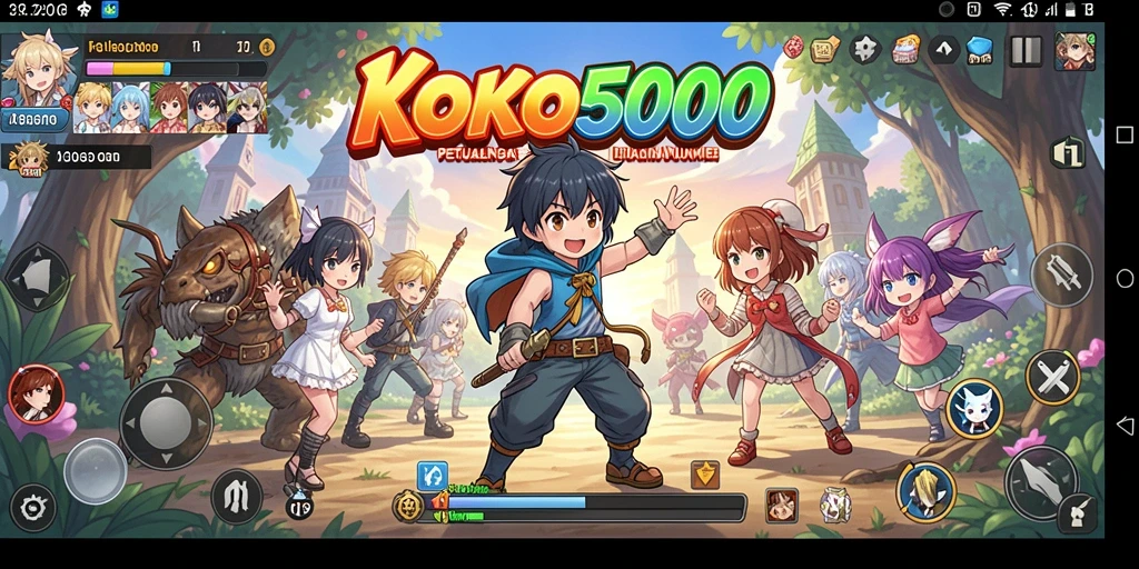 Tampilan gameplay seru di KOKO5000 dengan karakter anime favorit.