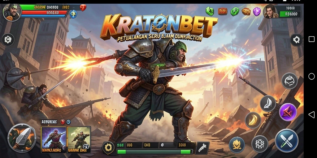 Gambaran aksi mendebarkan dalam KRATONBET saat melawan musuh.