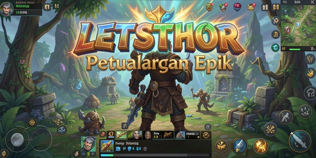 Tangkapan layar gameplay LETSTHOR dengan aksi seru dalam pertempuran MMORPG.