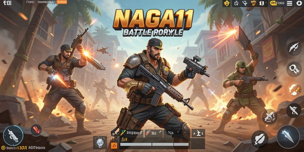 Tampilan gameplay menarik dari NAGA11 dalam pertarungan Battle Royale.
