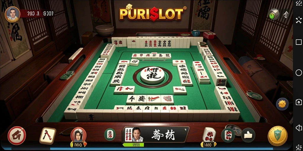 Screenshot gameplay PURISLOT menampilkan keseruan permainan Mahjong.