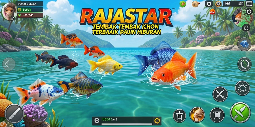 Tampilan gameplay seru dari RAJASTAR saat menembak ikan.