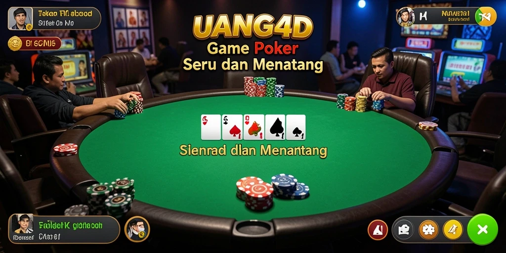 Tampilan menarik dari gameplay Poker di UANG4D.