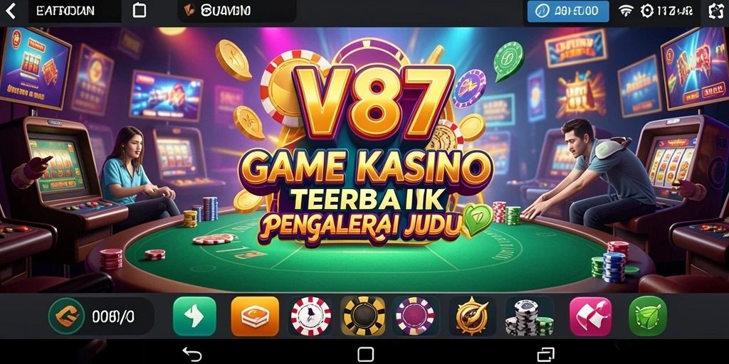 Screenshot V87 menampilkan gameplay seru dari kasino virtual.