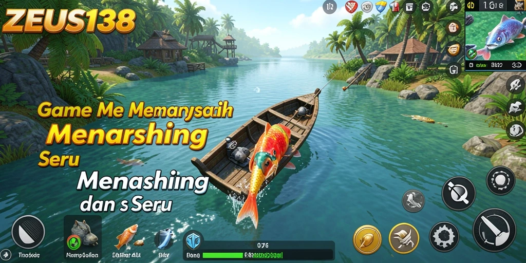 Tampilan gameplay seru ZEUS138 saat menangkap ikan di laut.