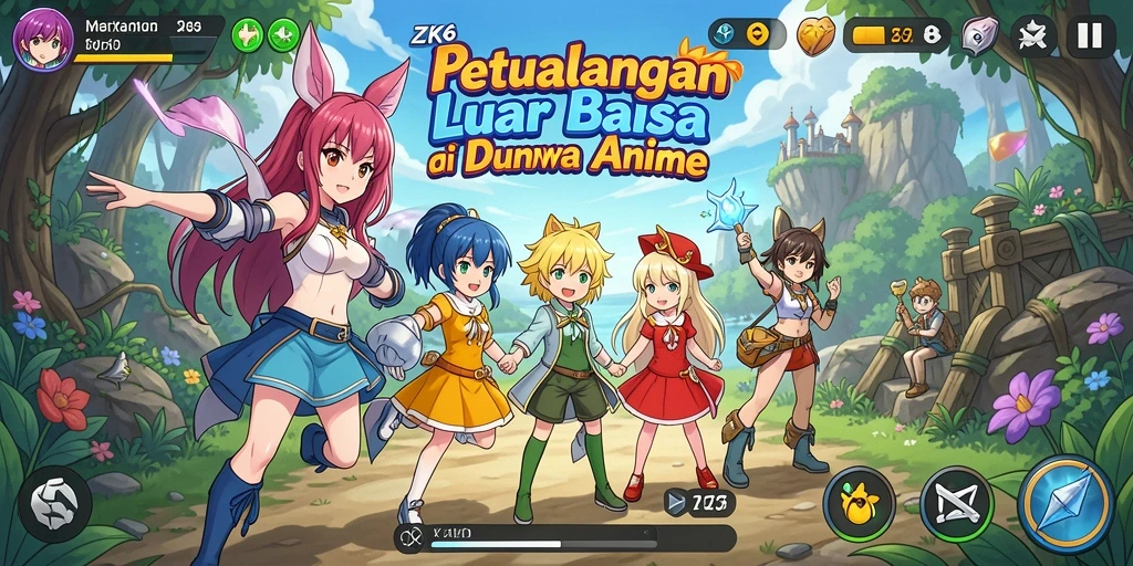 Gameplay ZK6 dengan pertarungan seru dan karakter anime yang menarik.